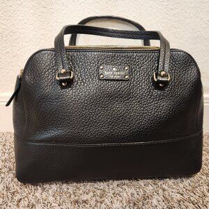 Kate Spade Black Pebbled Leather Satchel Tote Purse